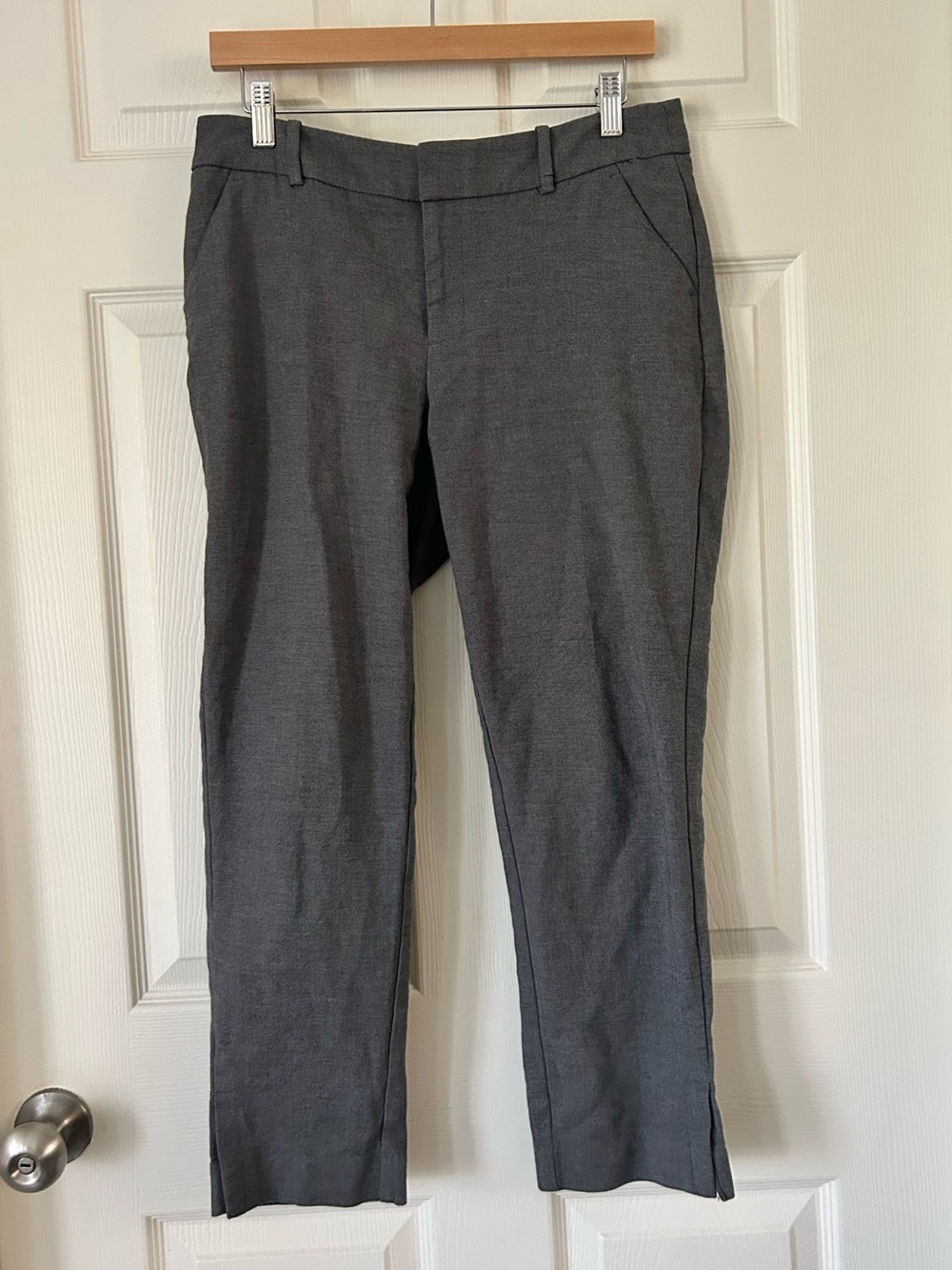 A New Day Charcoal Straight Leg Dress Pants Stretch Elastic Waist Women's 6